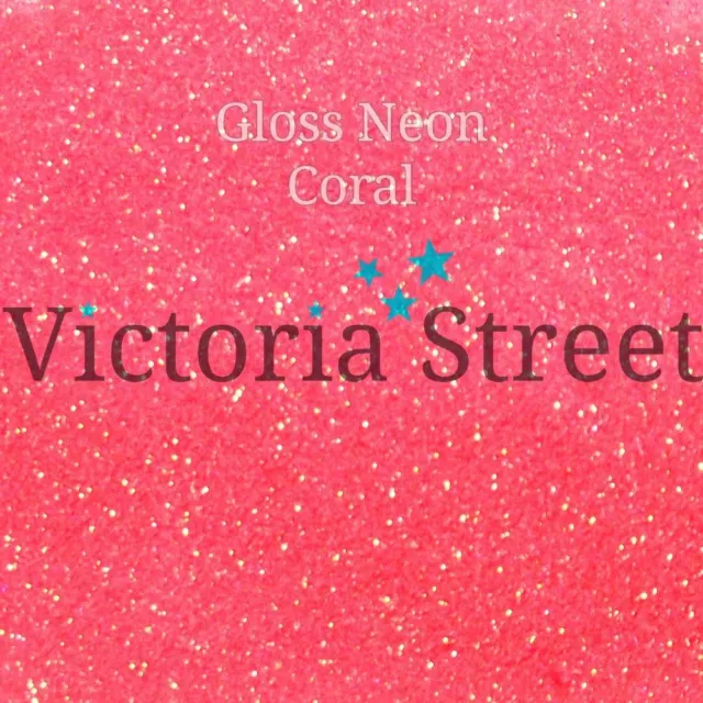 Victoria Street Glitter - Neon Gloss Coral - Fine 0.008" / 0.2mm (Pink Apricot)