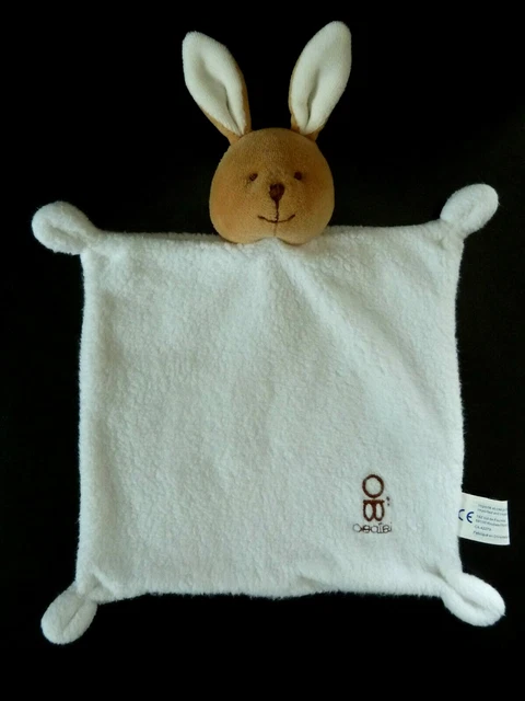 53. Doudou Plat Obaibi Okaidi Lapin Blanc Ob  - Excellent Etat
