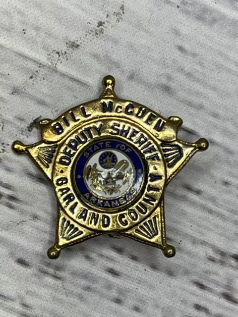 Arkansas Obsolete Garland U. S. Deputy Sheriff Badge Pin Badge Rare Goldtone