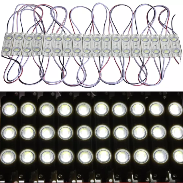 20X LED 2X Chaîne Module Blanc 12V Étanche Technique de Publicité Éclairage IP65