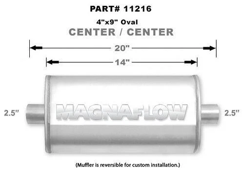 Magnaflow Perf Exhaust Stainless Muffler 2.5in Center In/Out 11216