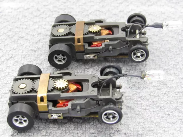 Aurora Afx Lot Of 2 Rebuilt Flamethrower Magnatraction Chassis New Lights Tires6