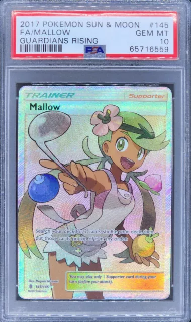 Mallow 145/145 Pokemon Psa 10 Guardians Rising Full Art Trainer
