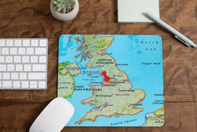 United Kingdom England Map Mouse Pad for Computer Office Gaming Desk Non-Slip