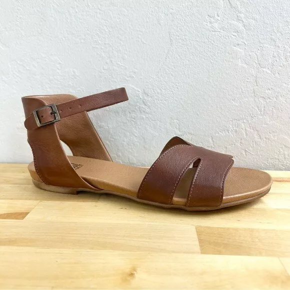NEW MIZ MOOZ Annalise Ankle Strap Brandy Brown Leather Sandals Size 41 ...