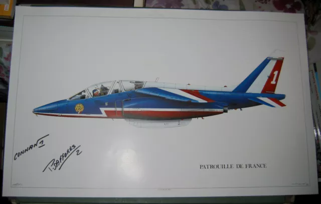 Patrouille de France "ALPHA JET Profil" Litho 1988 Signée CONNAN + Livre PERROT