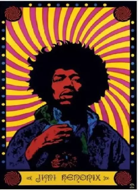 Jimi Hendrix Psychedelic Art Poster 16 x 20 in.