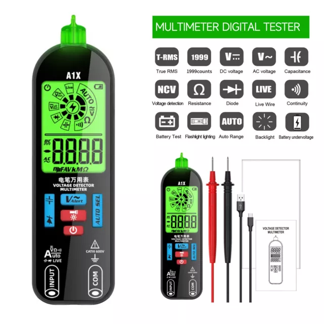 New A1X Mini Multimeter Digital Tester Voltage Detector DC/AC Voltage ResistanBL