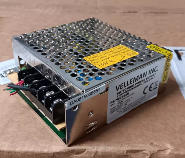 One (1) Velleman PSIN06012N Switching Mode Power Supply 60W 12VDC China