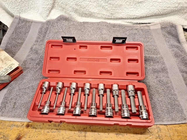 Mac Tools SXA14B 3/8" Drive SAE and Metric Hex Driver Set 14pc W/ Case Complete