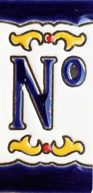 Spanish Ceramic tile letters - House ceramic numbers - Numbers and Letters - 12