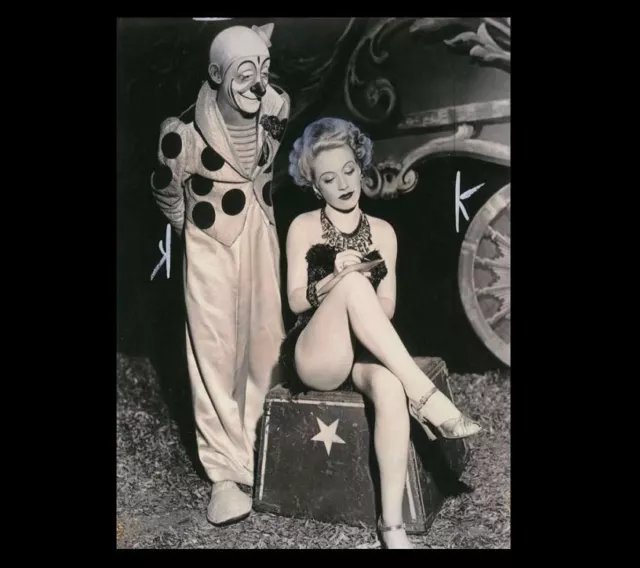 Vintage Creepy Circus Clown Sexy Girl PHOTO Freak Creepy Weird Odd Hot Legs