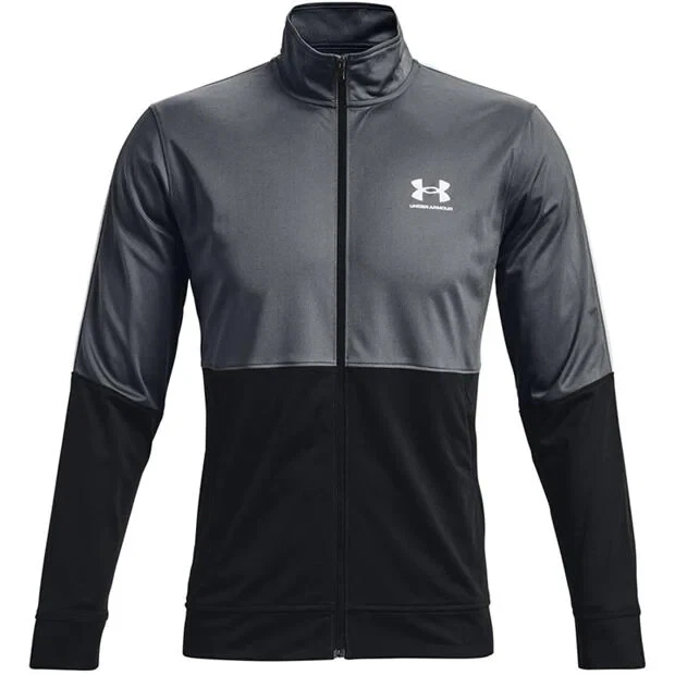 UNDER ARMOUR Mens Grey & Black Pique Track Jacket Large BNWOT