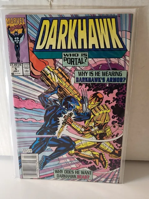 Darkhawk #5 newsstand edition(1991 Marvel Comics) 1st App Portal LOTS OF PICS!