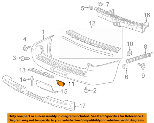 Chevrolet GM OEM 15-16 Suburban Rear Bumper-Tow Hook Eye Cap Cover 23142971