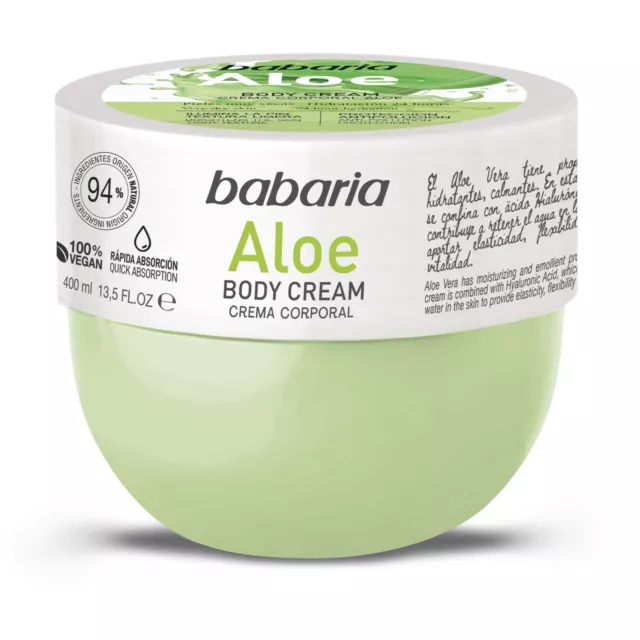 Babaria Aloe Vera Corps Crème Avec Acide Hyaluronique 400ml