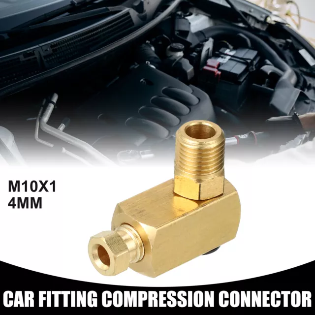 M10x1 Universal 90 Degree Elbow Swivel Rotating Brass Fitting - Car Fit 4mm