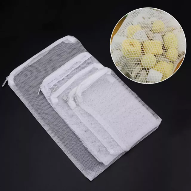 Aquarium Filter Bag Fish Tank Mesh Bag Zipper Net Pond Bio Ball Active CarbA(-)