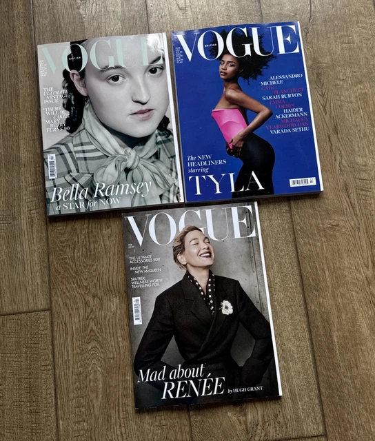 NEW VOGUE MAGAZINE UK Bundle x3 February March April 2025 Bella Ramsey ...