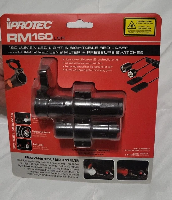 Iprotec 90 Lumen Led Flashlight And Adjustable 5Mw 650Nm Red Laser