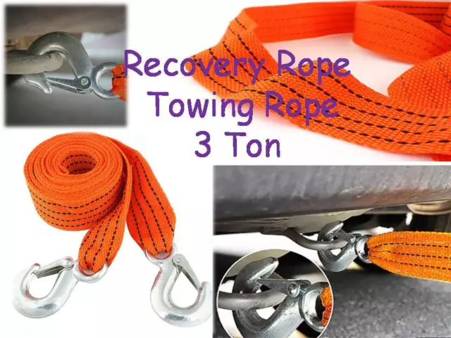 3 TON Heavy Duty Tow strap, towing car rope strap 4 Meter recovery strap rope