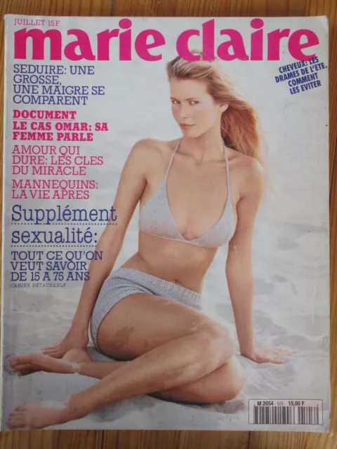 French Fashion Magazine Marie Claire Claudia Schiffer Juillet 1994