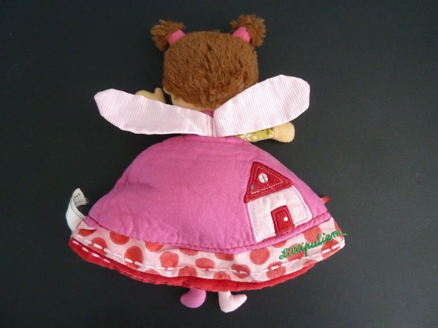 * Doudou Plat D'activite Lilliputiens Poupee Reversible Coccinelle Rose Et.neuf* 5