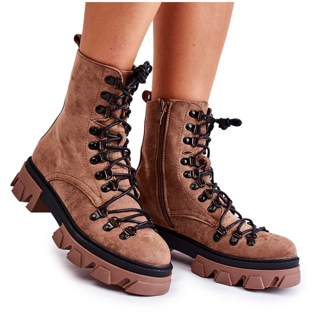 PS1 Bottes en daim chaudes nouées marron Pierro brun