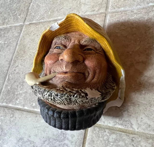 Vintage Bossons Old Salt Chalkware Head Fisherman Congleton England 1971