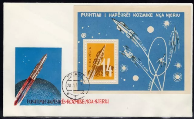 Albania Scott # 624a VF FDC 1962 Space Exploration Perforated Souvenir Sheet