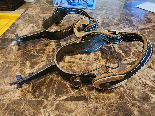 VERY RARE VINTAGE Cowboy Spurs Custom Made and Marked By Phillip Casey "SHOOK"