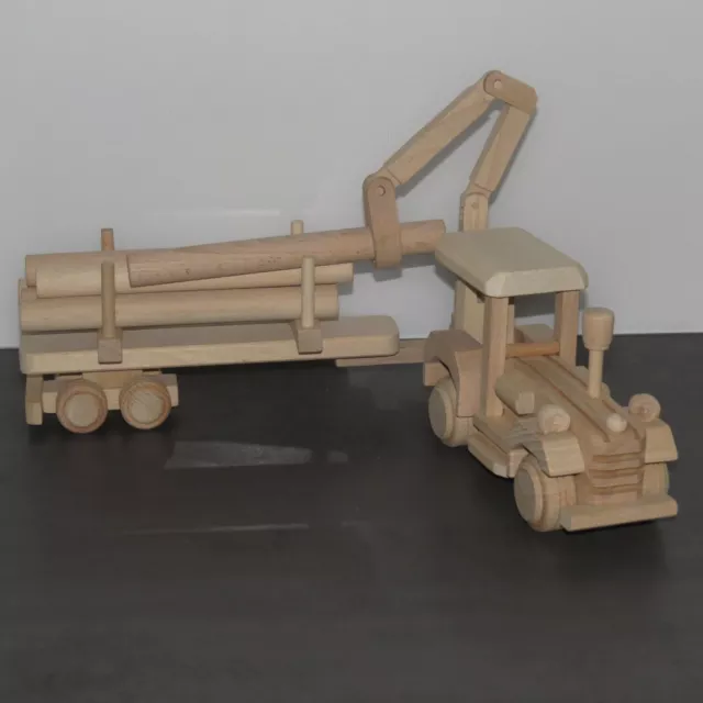 Traktor Holztransporter Hänger Anhänger Trecker Zugmaschine Holz sehr groß 2