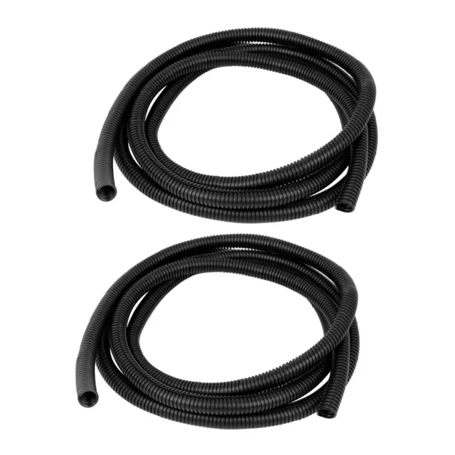 2Pcs 2 mètres Dia 13mm Noir Tube ondulé Flex gaine fil électrique