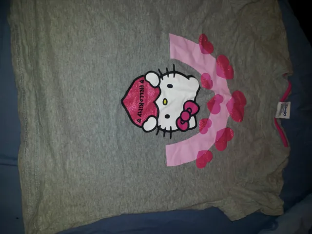 2 X Abito E T Shirt Ragazza Abito Geek Hello Kitty T Shirt Età 11-12 Anni