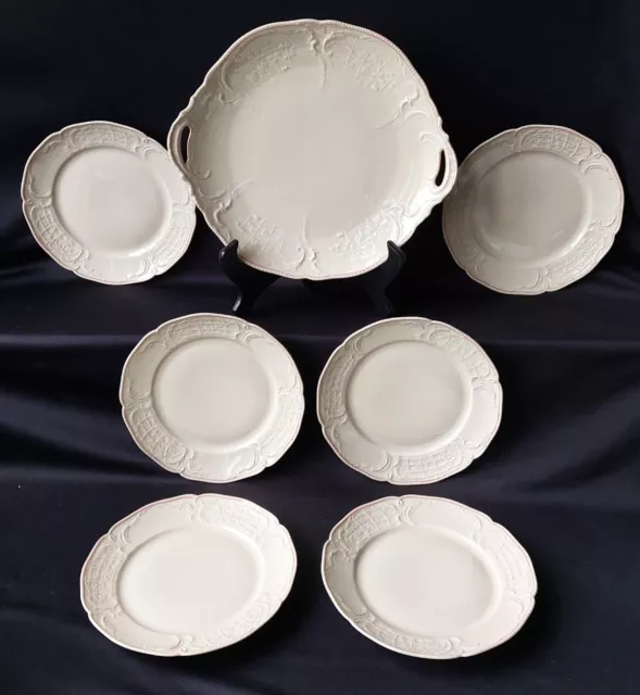 Service en porcelaine Rosenthal sans souci 1 plat et 6 assiettes à dessert