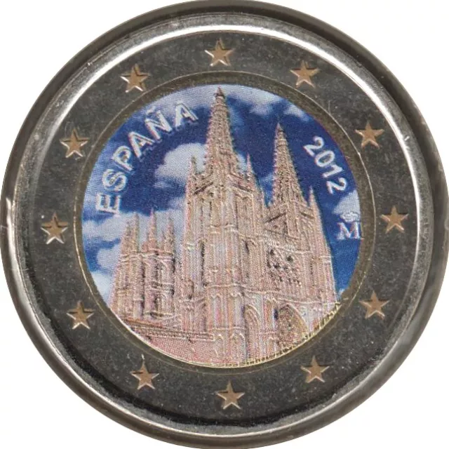 ES20012.3 - ESPAGNE - 2 euros commémo. Colorisée Cathédrale de Burgos - 2012