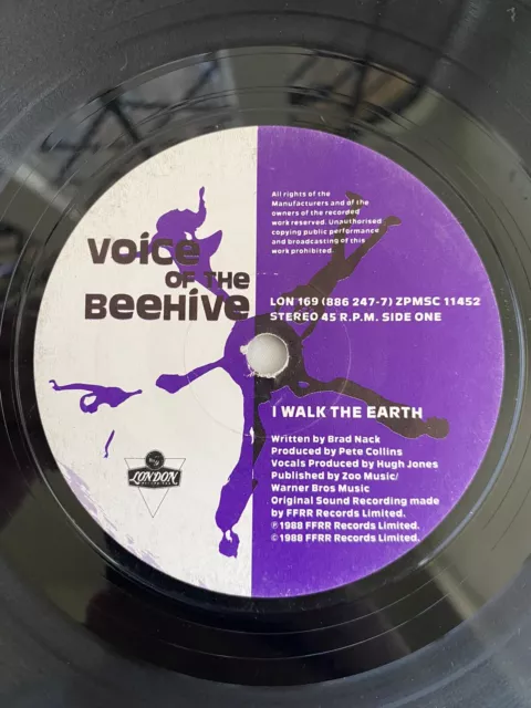 Voice Of The Beehive - I Walk The Earth - 7" Vinyl Single 1988 London LON 169 3