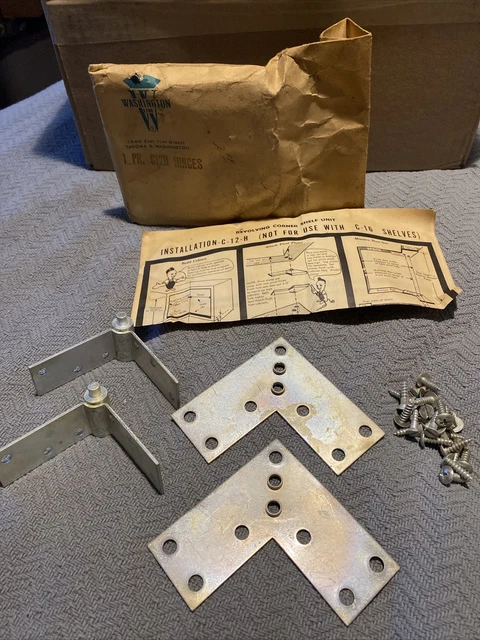 New Old Stock Washington Line Cabinet Hardware Hinges 1 Pair C12H Never Used