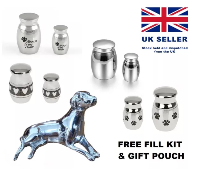 Mini Urn Pet Dog Cat Ashes Small Paw Jar Cremation Jewellery Keepsake Memorial
