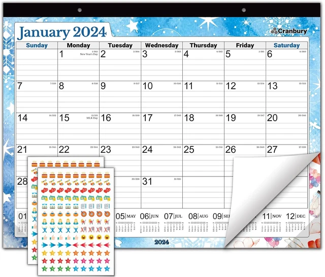 LARGE DESK CALENDAR 2024 () 22x17 Monthly Seasons Nov 2023 Dec 2024