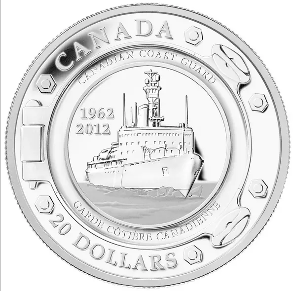 2012 Coin, Canada Coin, 20 Dollars Coin, 50 Years of the Canadian Coast Guard