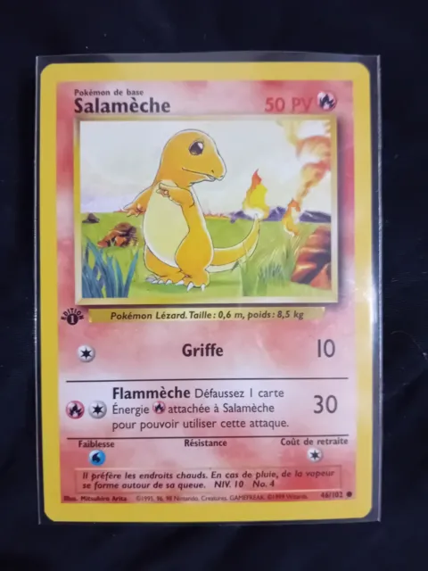 Carte Pokémon SALAMÈCHE 46/102 EDITION 1 ED1 Set de Base VF FR