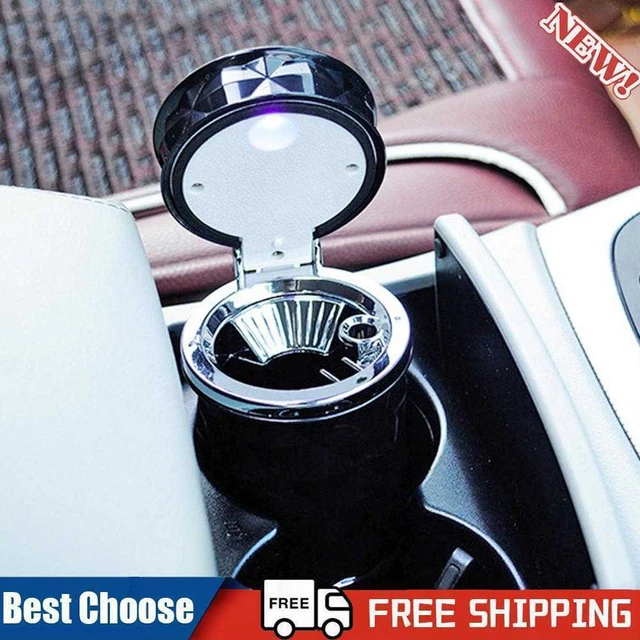 Car Ashtray with LED Lights Smokeless Auto Cigarette Car Ash Tray Holder Boxes