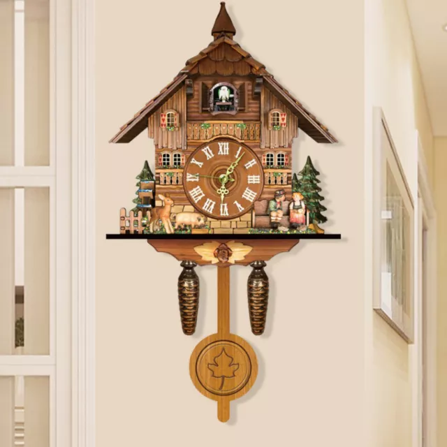 Multifunctional Cuckoo Wall Hanging Clock Vintage Cuckoo singing Home Decoration