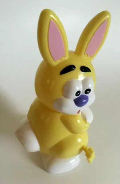 Vintage Easter Hard Plastic Pooping Yellow Bunny Candy Wind-Up Dispenser Walks