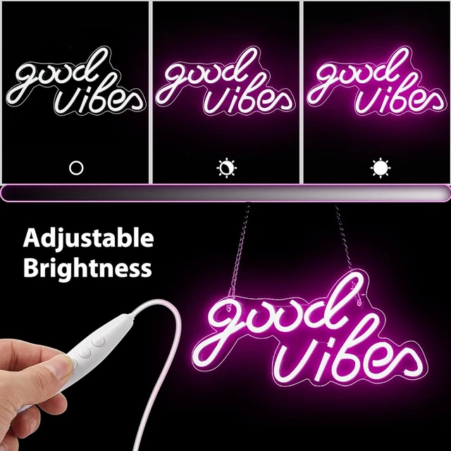 JEMESI GOOD VIBES Led Neon Signs, Neon Wall Lights, USB Decor Neon