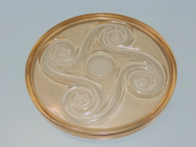 Dessous De Plat Vintage Art Déco - Verre Et Rotin, Diamètre 26 Cm, Années 1920-40