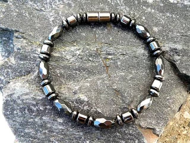 100% Black Magnetic Hematite Necklace Anklet Bracelet 1 Row USA Handmade 3