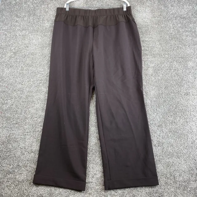 Duo Maternity Stretch Pants Womens Size 2X Brown High Rise Pull On Elastic Waist