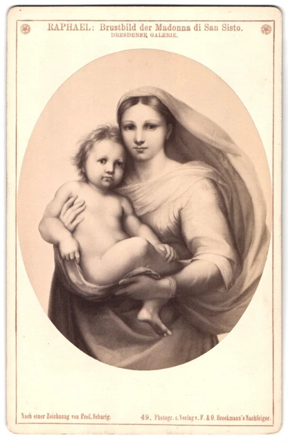 Fotografie F. & O. Brockmann, Dresden, Brustbild der Madonna di San Sisto nach
